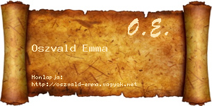 Oszvald Emma névjegykártya